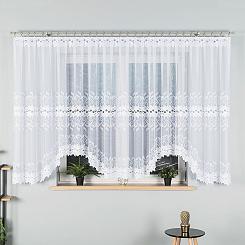 Firanka żakardowa gotowa na żabki BASTIA 500x160 biała