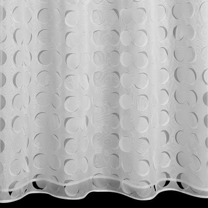 Firana gotowa na przelotkach DEBORA 140x250 Eurofirany biała geometryczny wzór w dolnej części