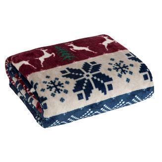 Koc świąteczny KOC26 150x200 Eurofirany granatowy