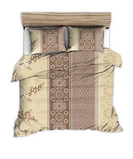 Pościel z kory 180x200 brązowe beżowe pionowe pasy