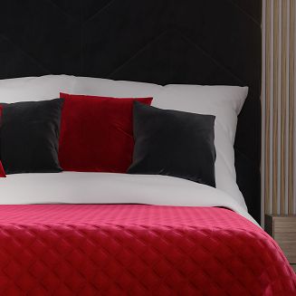 Poszewka dekoracyjna VELVI 40x40 jednobarwna welwetowa czerwona