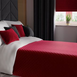 Poszewka dekoracyjna VELVI 40x40 jednobarwna welwetowa czerwona