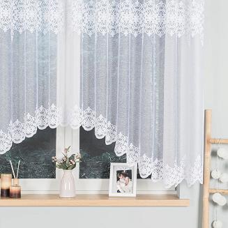 Firanka żakardowa gotowa na żabki ŻANETA 350x155 biała