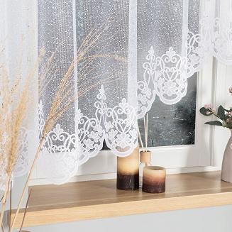 Firanka żakardowa gotowa na żabki ŻANETA 350x155 biała