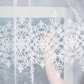 Firanka żakardowa gotowa na żabki ŻANETA 350x155 biała