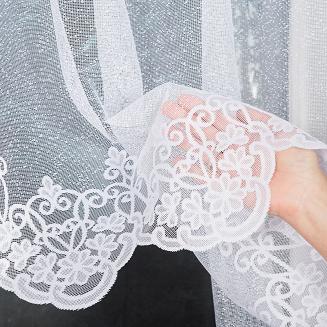 Firanka żakardowa gotowa na żabki ŻANETA 350x155 biała