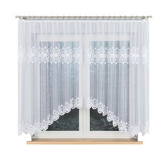 Firanka żakardowa gotowa na żabki ŻANETA 350x155 biała