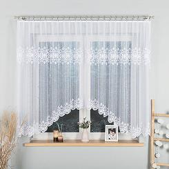 Firanka żakardowa gotowa na żabki ŻANETA 350x155 biała