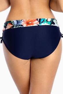 Strój kąpielowy dół majtki figi pełne Kamari 013 granatowe kwiaty