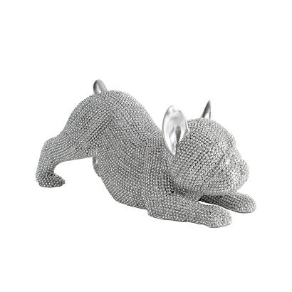 Figurka dekoracyjna ELDO 19X8X9 Eurofirany srebrny pies buldog