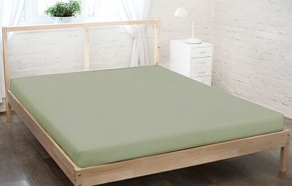 Prześcieradło jersey z gumką 160x200 oliwkowy