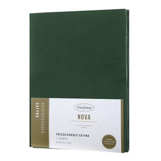 Prześcieradło satynowe z gumką NOVA3 160x200 Eurofirany butelkowy zielony