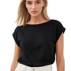 Koszulka damska oversize z krótkim rękawem Norilla czarna