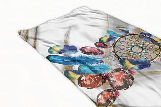 Ręcznik plażowy 100x180 biały błękitny łapacz snów