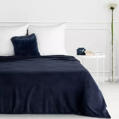 Koc narzuta SIMPLE1 150x200 Eurofirany granatowy miękki i lekki