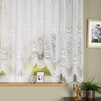 Firanka żakardowa gotowa na żabki ADELA 400x160 biała