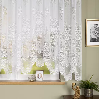 Firanka żakardowa gotowa na żabki ADELA 400x160 biała