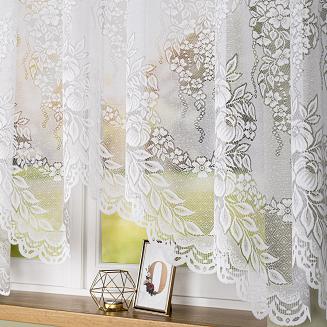 Firanka żakardowa gotowa na żabki ADELA 400x160 biała