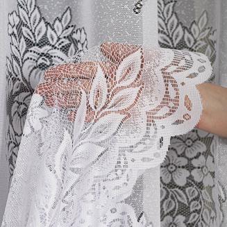 Firanka żakardowa gotowa na żabki ADELA 400x160 biała