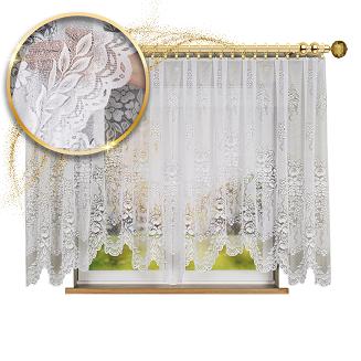 Firanka żakardowa gotowa na żabki ADELA 400x160 biała