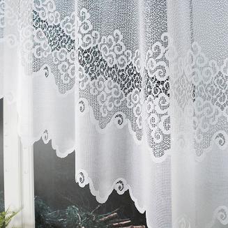 Firanka żakardowa gotowa na żabki MODESTA 250x120 biała