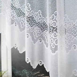 Firanka żakardowa gotowa na żabki MODESTA 250x120 biała