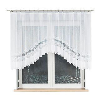 Firanka żakardowa gotowa na żabki MODESTA 250x120 biała