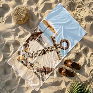 Ręcznik plażowy 100x180 kotwica na plaży