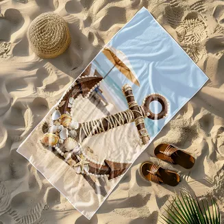 Ręcznik plażowy 100x180 kotwica na plaży