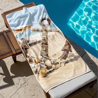 Ręcznik plażowy 100x180 kotwica na plaży