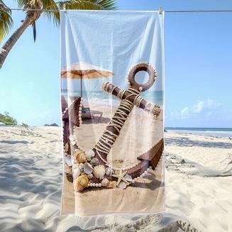 Ręcznik plażowy 100x180 kotwica na plaży