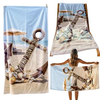 Ręcznik plażowy 100x180 kotwica na plaży