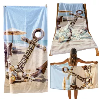 Ręcznik plażowy 100x180 kotwica na plaży