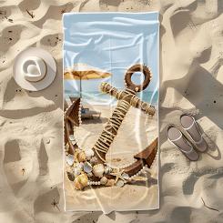 Ręcznik plażowy 100x180 kotwica na plaży