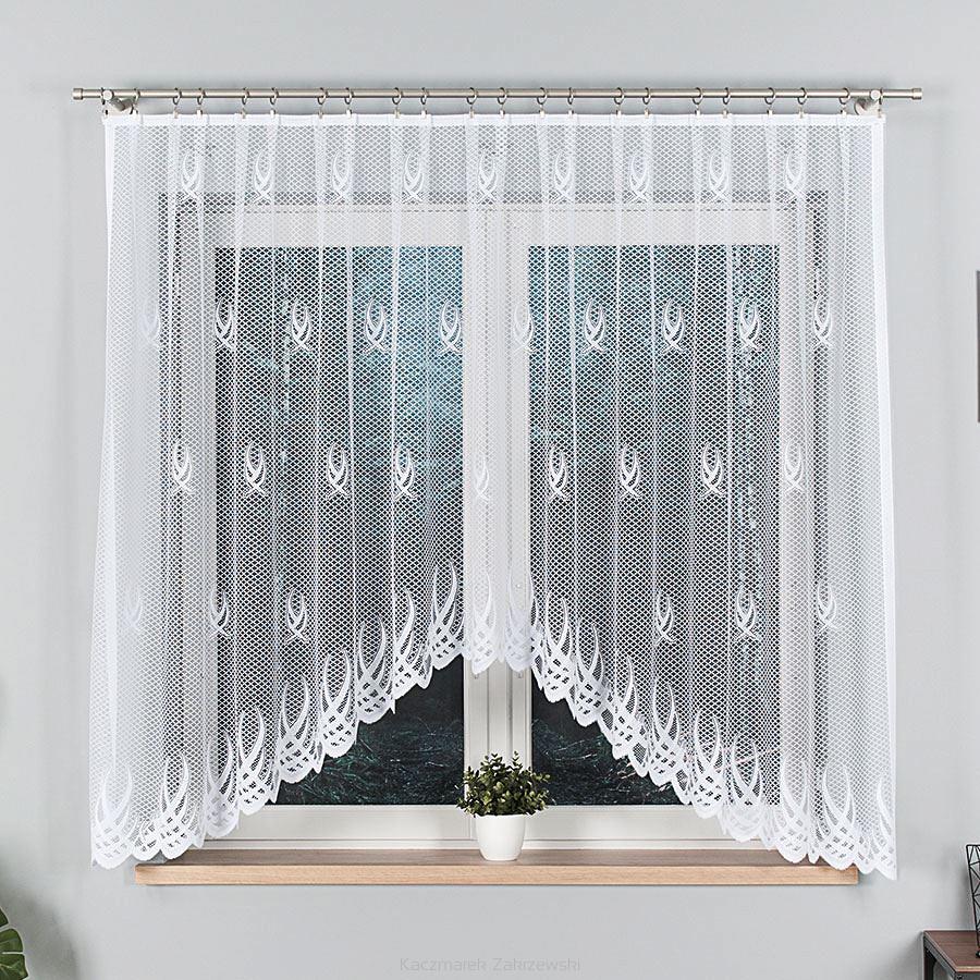 Firanka żakardowa gotowa na żabki GOSIA 300x160 biała