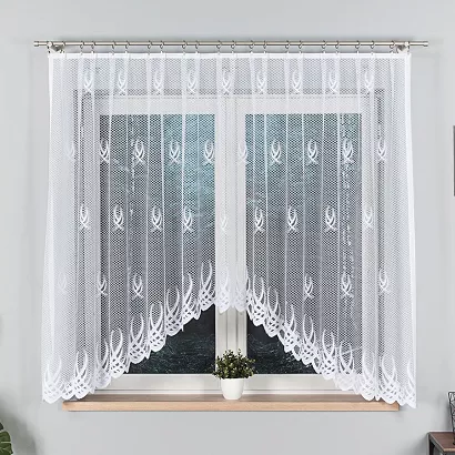 Firanka żakardowa gotowa na żabki GOSIA 300x160 biała