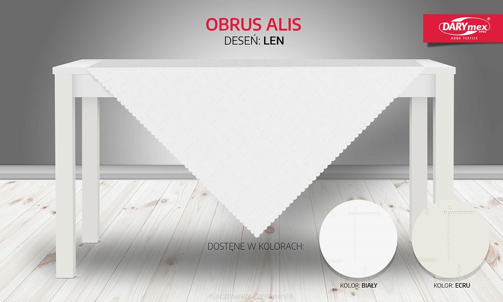 Obrus plamoodporny ALIS 80x80 biały len