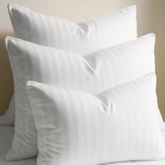 Poszewka hotelowa adamaszek 50x60 premium biała pasy 1 cm
