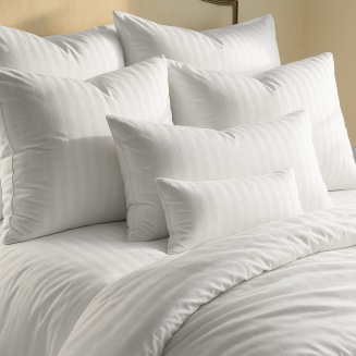 Poszewka hotelowa adamaszek 50x60 premium biała pasy 1 cm