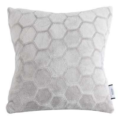 Poszewka dekoracyjna ZOE2 40x40 Eurofirany srebrna wytłaczany geometryczny wzór 3D