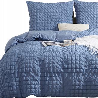 Pościel marszczona CREASY 140x200 jednobarwna granatowa