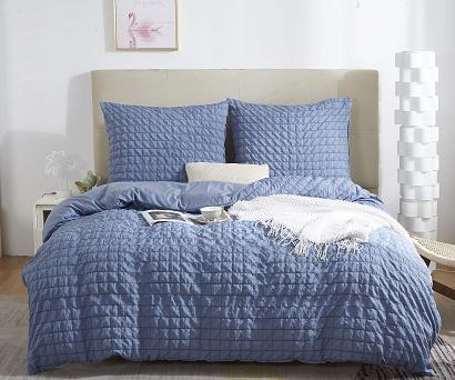 Pościel marszczona CREASY 140x200 jednobarwna granatowa