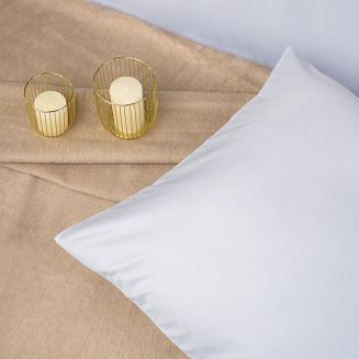 Poszewka satyna bawełniana 50x60 jednobarwna biała