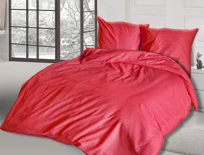 Pościel bawełniana PASSIA RED 160x200 EXCLUSIVE jednobarwna czerwona