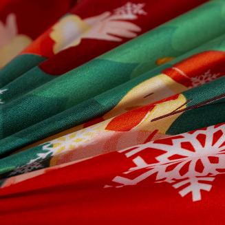 Pościel świąteczna 220x200 czerwona Mikołaj nadchodzi