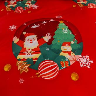 Pościel świąteczna 220x200 czerwona Mikołaj nadchodzi