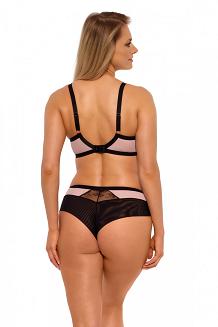 Biustonosz z koronką GAIA Semi-Soft Aina 1273 półusztywniany czarny różowy