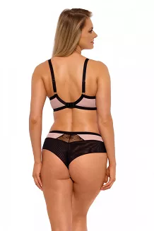 Biustonosz z koronką GAIA Semi-Soft Aina 1273 półusztywniany czarny różowy