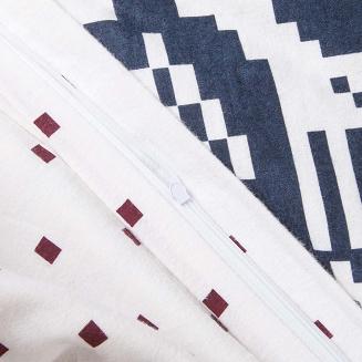 Pościel flanelowa FLANELOVE 220x200 biała bordowa w renifery i groszki