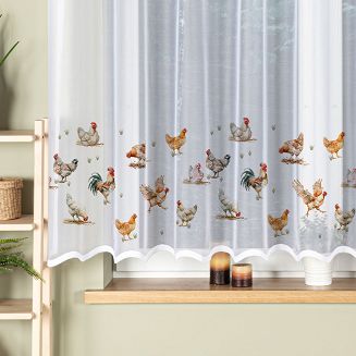 Firanka żakardowa gotowa na szelkach KURY 300x160 biała